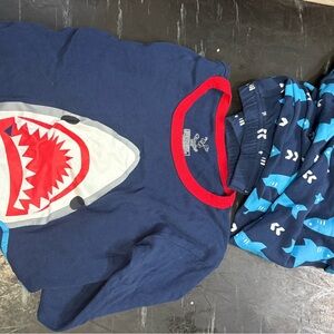 Navy Blue Shark Graphic Kids Shirt